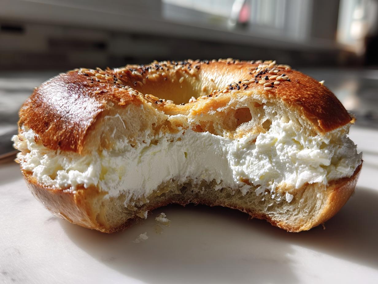 Bagel with cream cheese or hummus