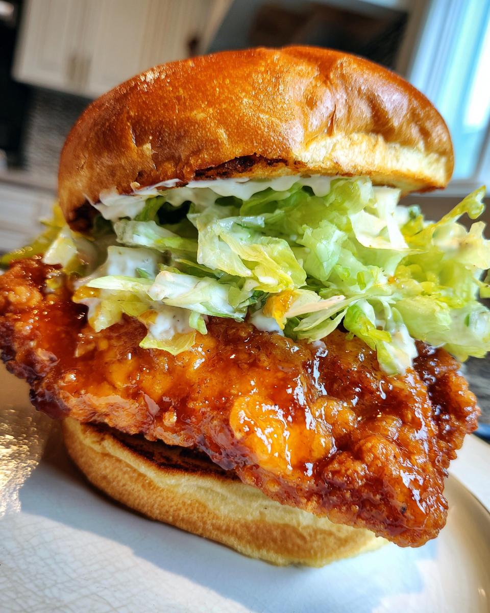 Baked Nashville Hot Chicken Sandwich with Honey - detail 2