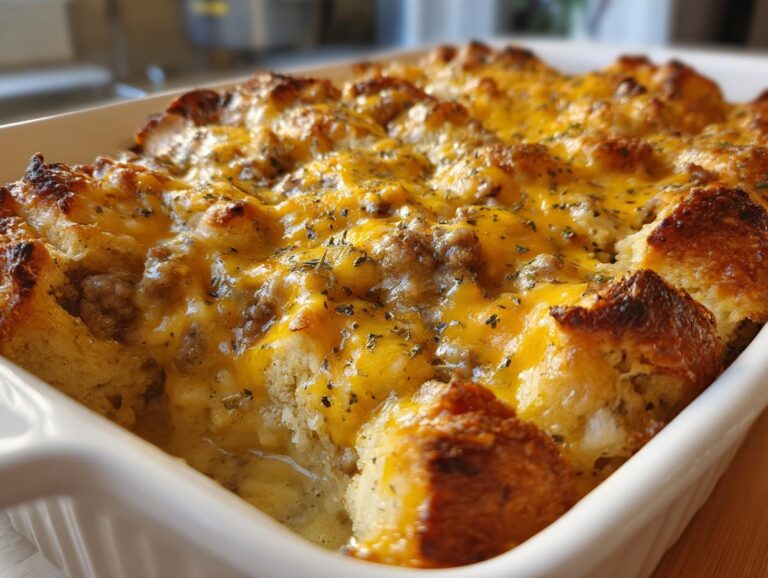Biscuits and Gravy Breakfast Casserole