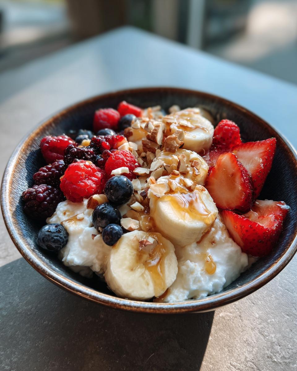 Cottage cheese with fruit - detail 1