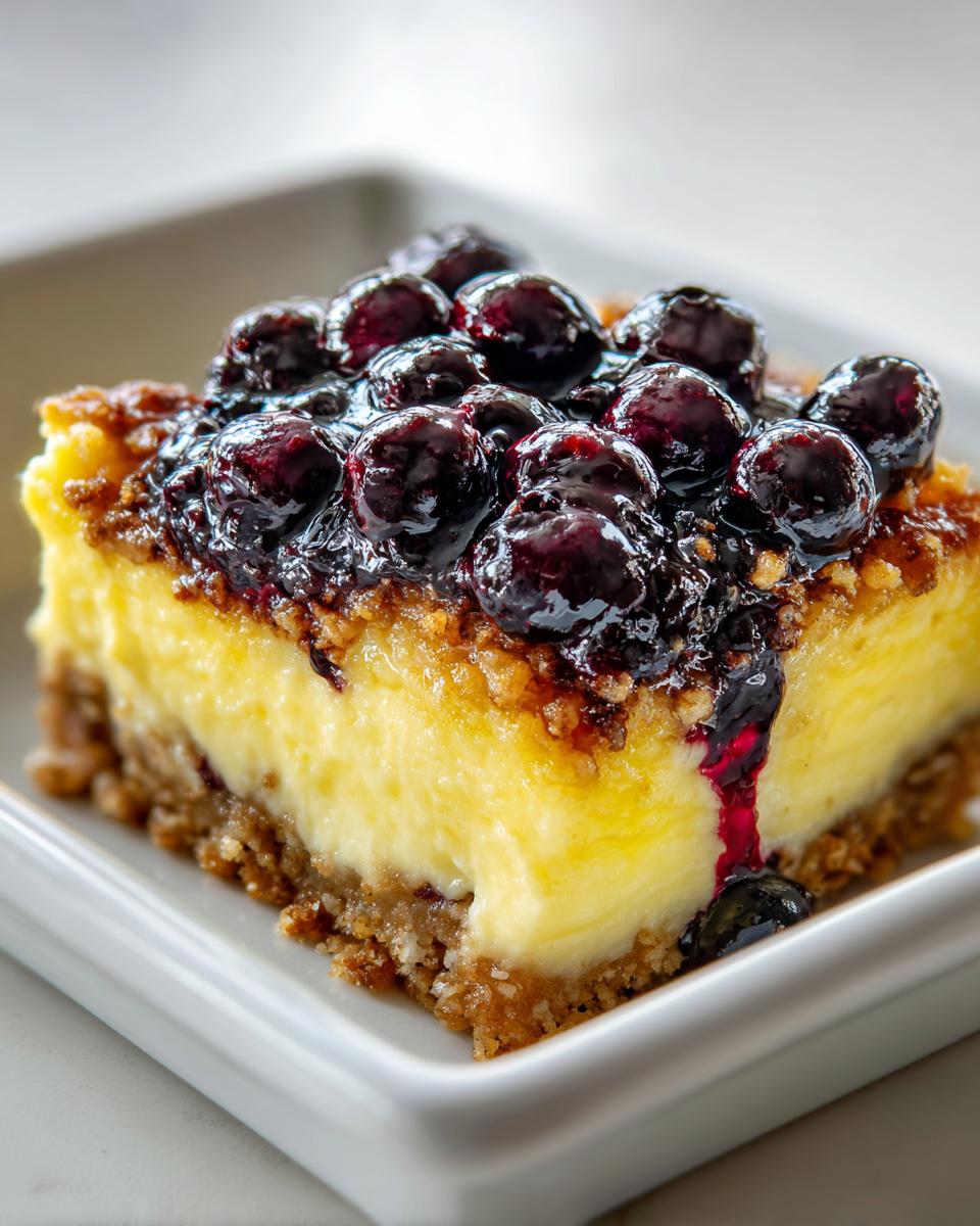 Cream Cheese Lemon Dessert with Blueberry Topping - detail 1