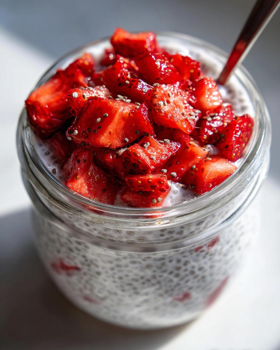 Creamy Strawberry Chia Seed Pudding with Coconut Milk - detail 2