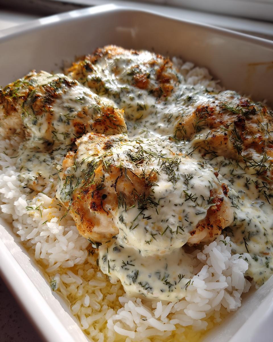 Dump and Bake Chicken Tzatziki with Rice - detail 1