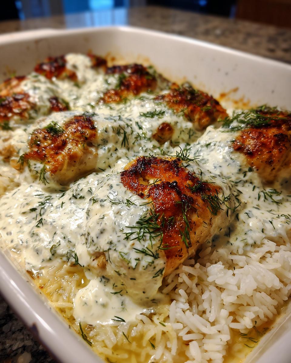 Dump and Bake Chicken Tzatziki with Rice - detail 2
