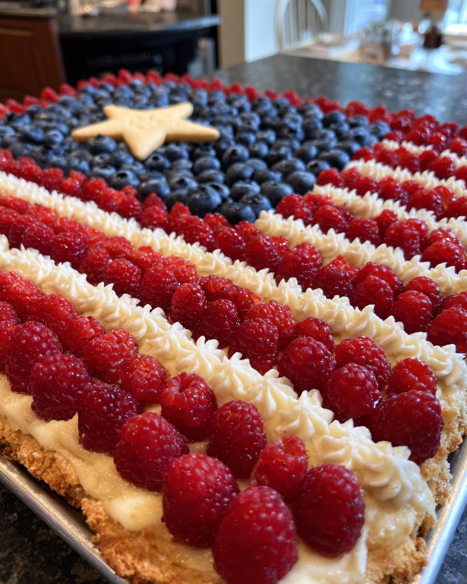 Easy American Flag Fruit Pizza - detail 1