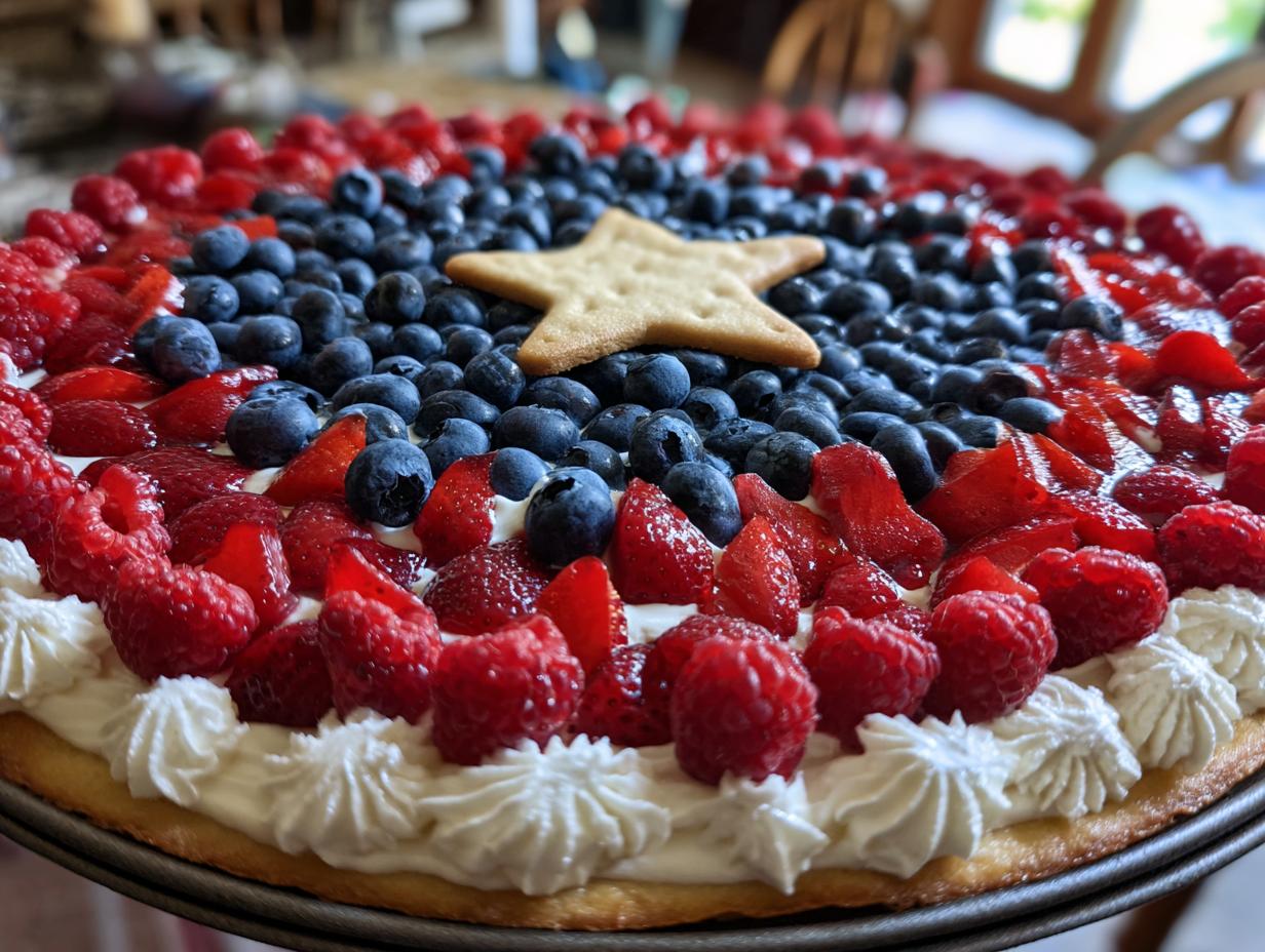 Easy American Flag Fruit Pizza