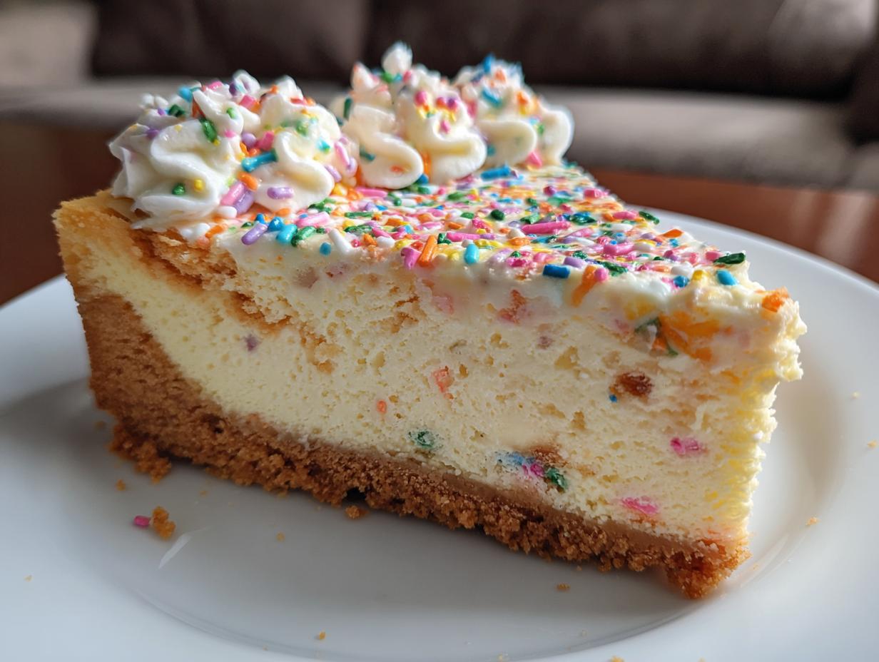 Easy Birthday Cake Cheesecake
