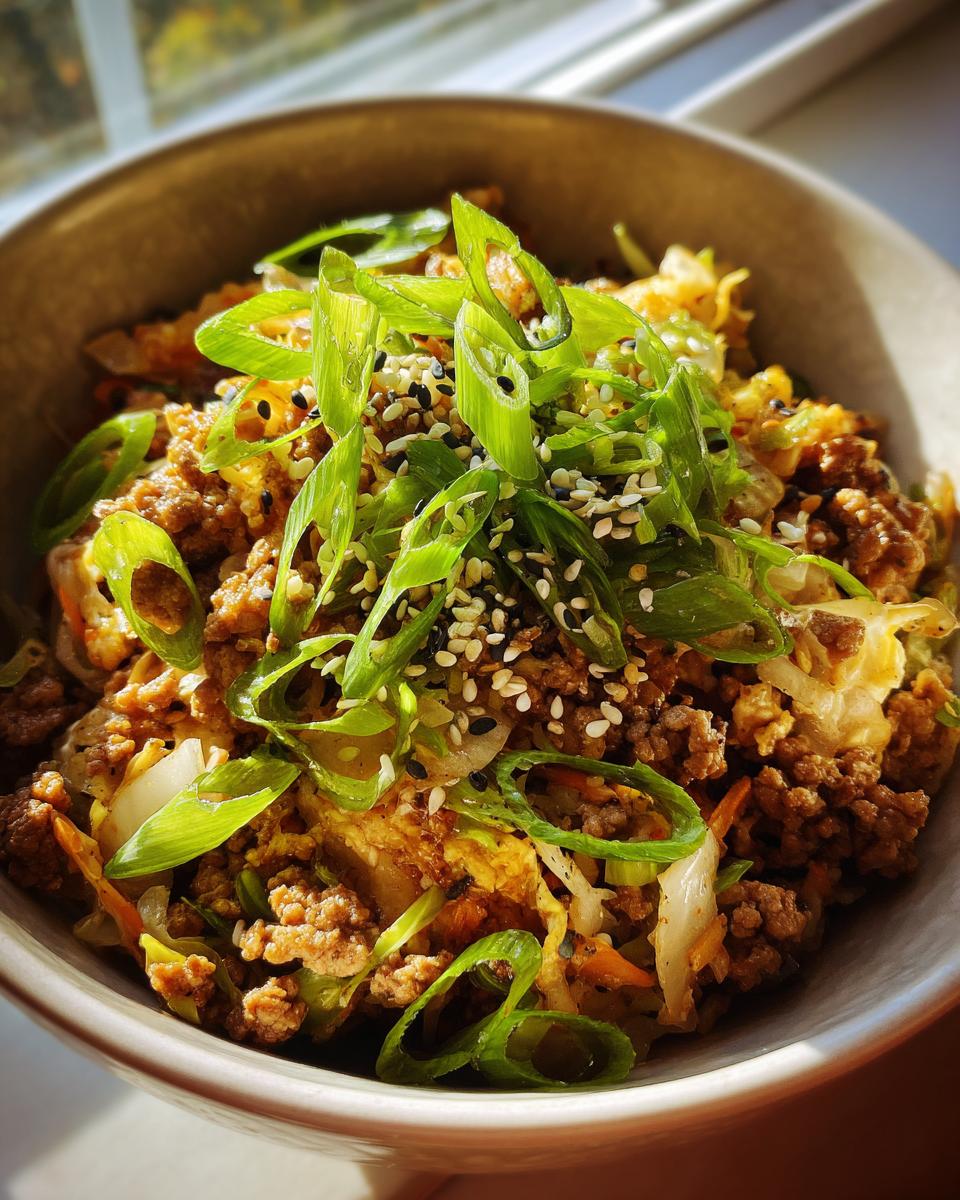 Easy high protein egg roll in a bowl recipe - detail 2
