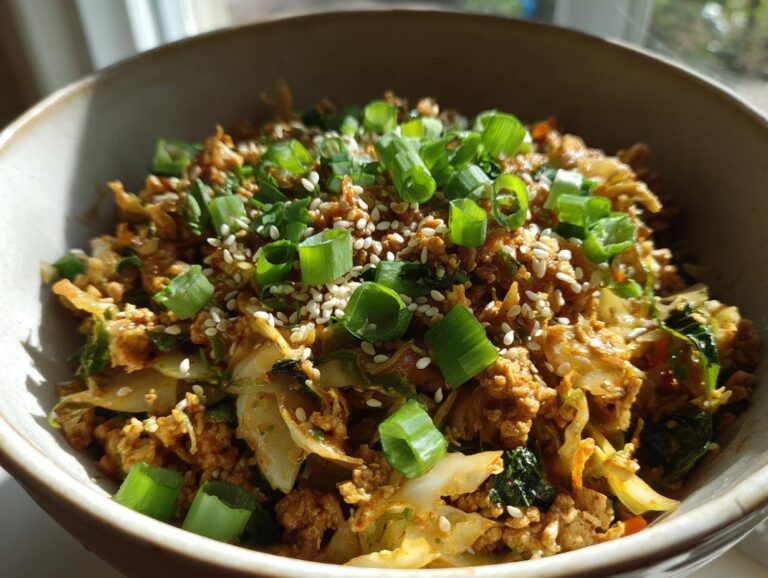 Easy high protein egg roll in a bowl recipe