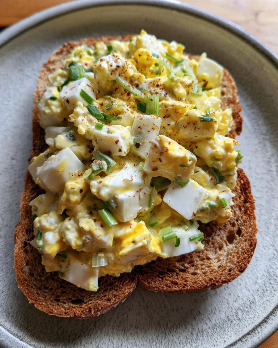 Egg salad on whole grain toast - detail 2