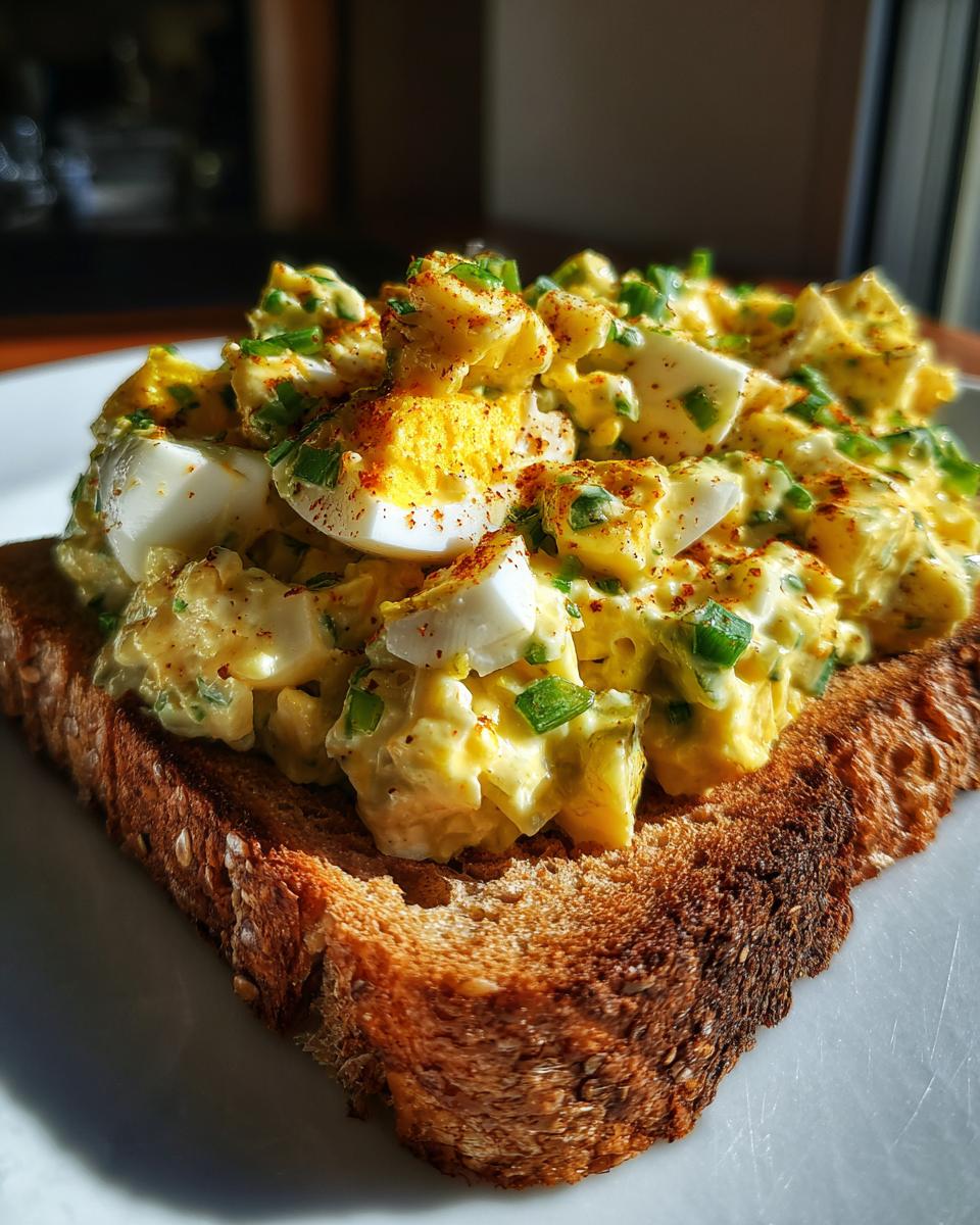 Egg salad on whole grain toast - detail 3