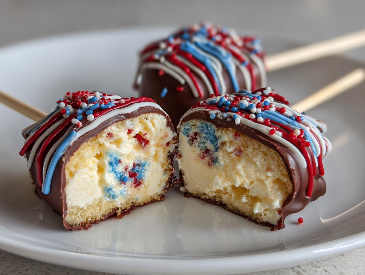 Fourth of July Cheesecake Pops