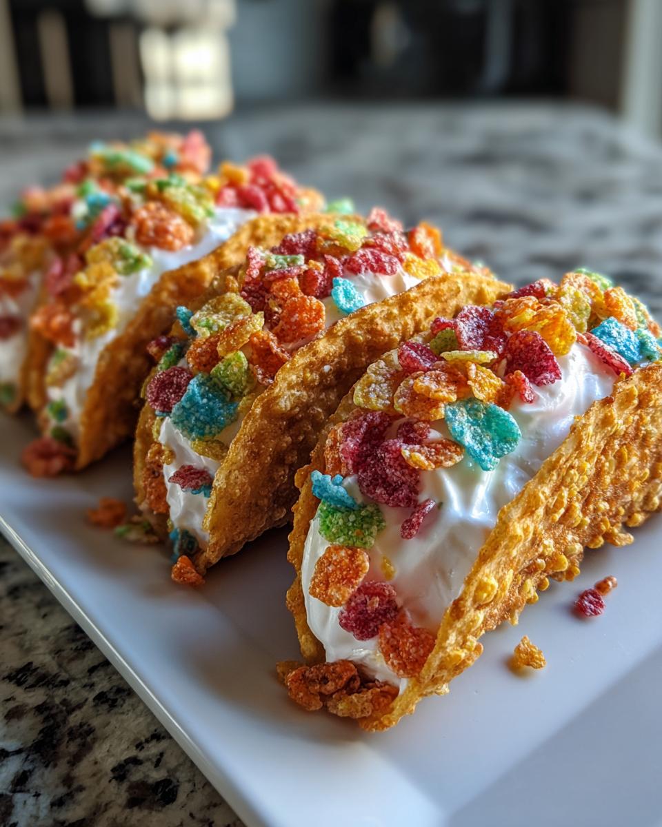 Fruity Pebbles Cheesecake Tacos - detail 2