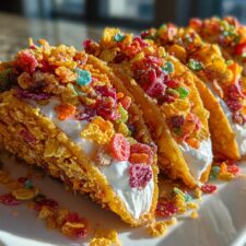 50x Fruity Pebbles Cheesecake Tacos That Spark Instant Joy