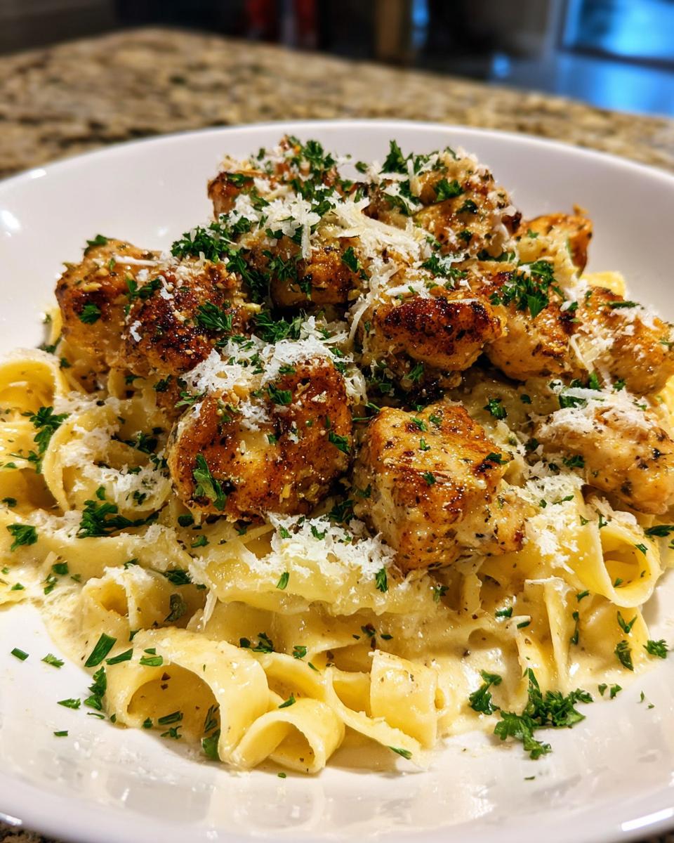 Garlic Butter Chicken Bites with Creamy Pasta - detail 1