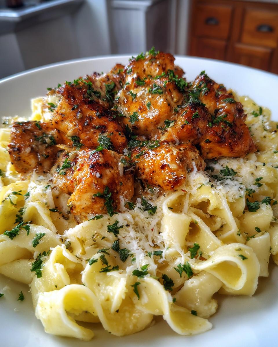 Garlic Butter Chicken Bites with Creamy Pasta - detail 3