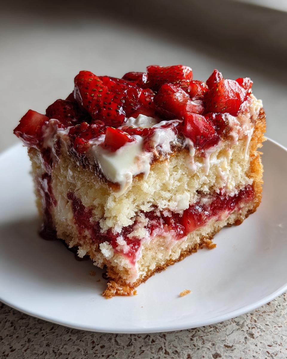 Gooey Strawberry Earthquake Cake - detail 2