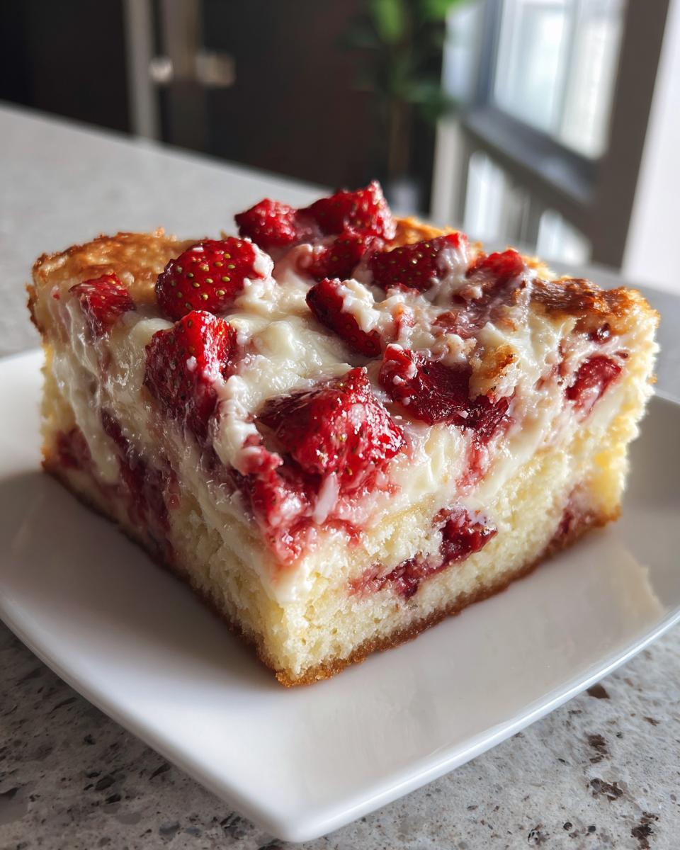 Gooey Strawberry Earthquake Cake - detail 3