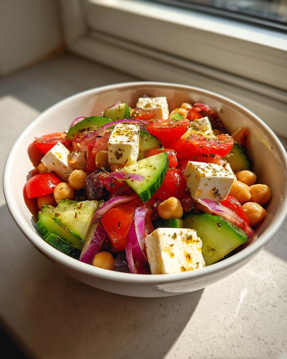 Greek salad with chickpeas - detail 2