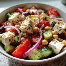 Creamy 15-Minute Greek Salad with Chickpeas You’ll Crave