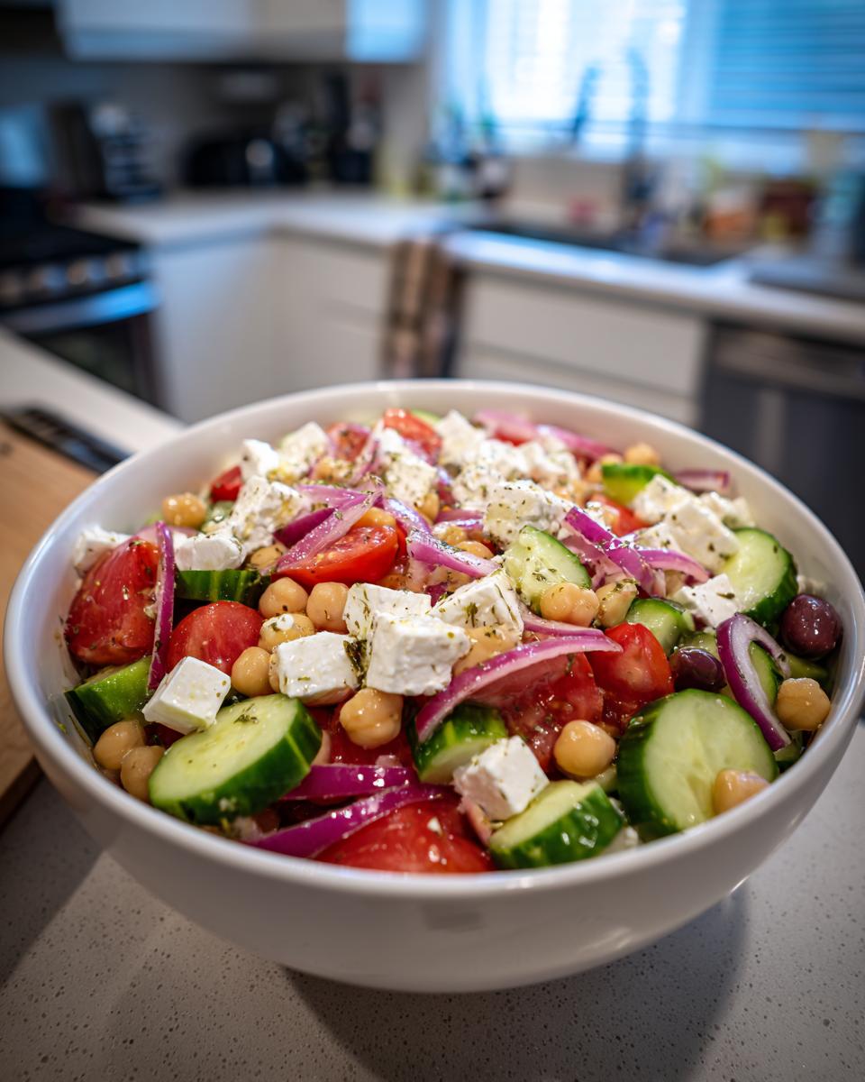 Greek salad with chickpeas - detail 3
