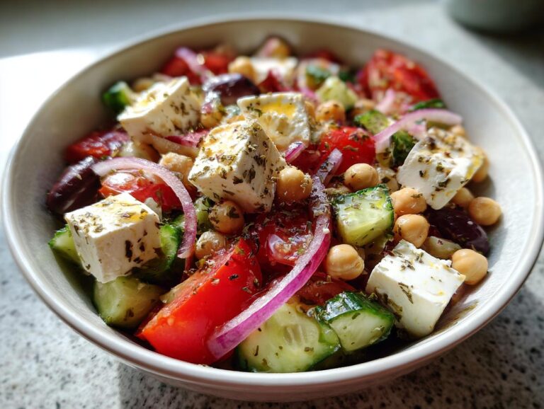 Greek salad with chickpeas