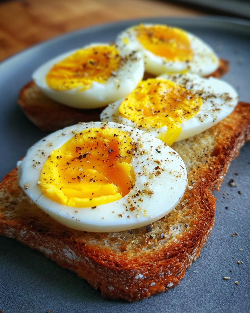 Hard-boiled eggs and toast - detail 1