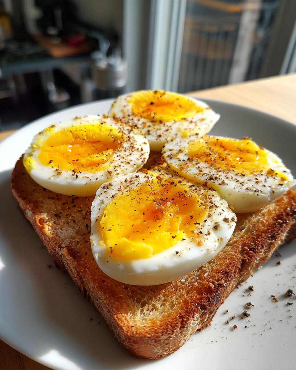 Hard-boiled eggs and toast - detail 2