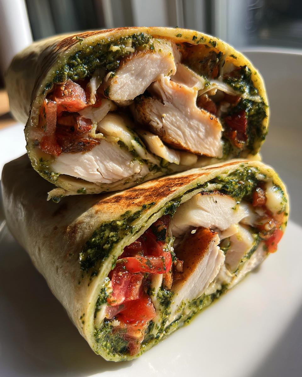 Healthy Bruschetta Chicken Pesto Wraps for a Nutritious Meal - detail 1