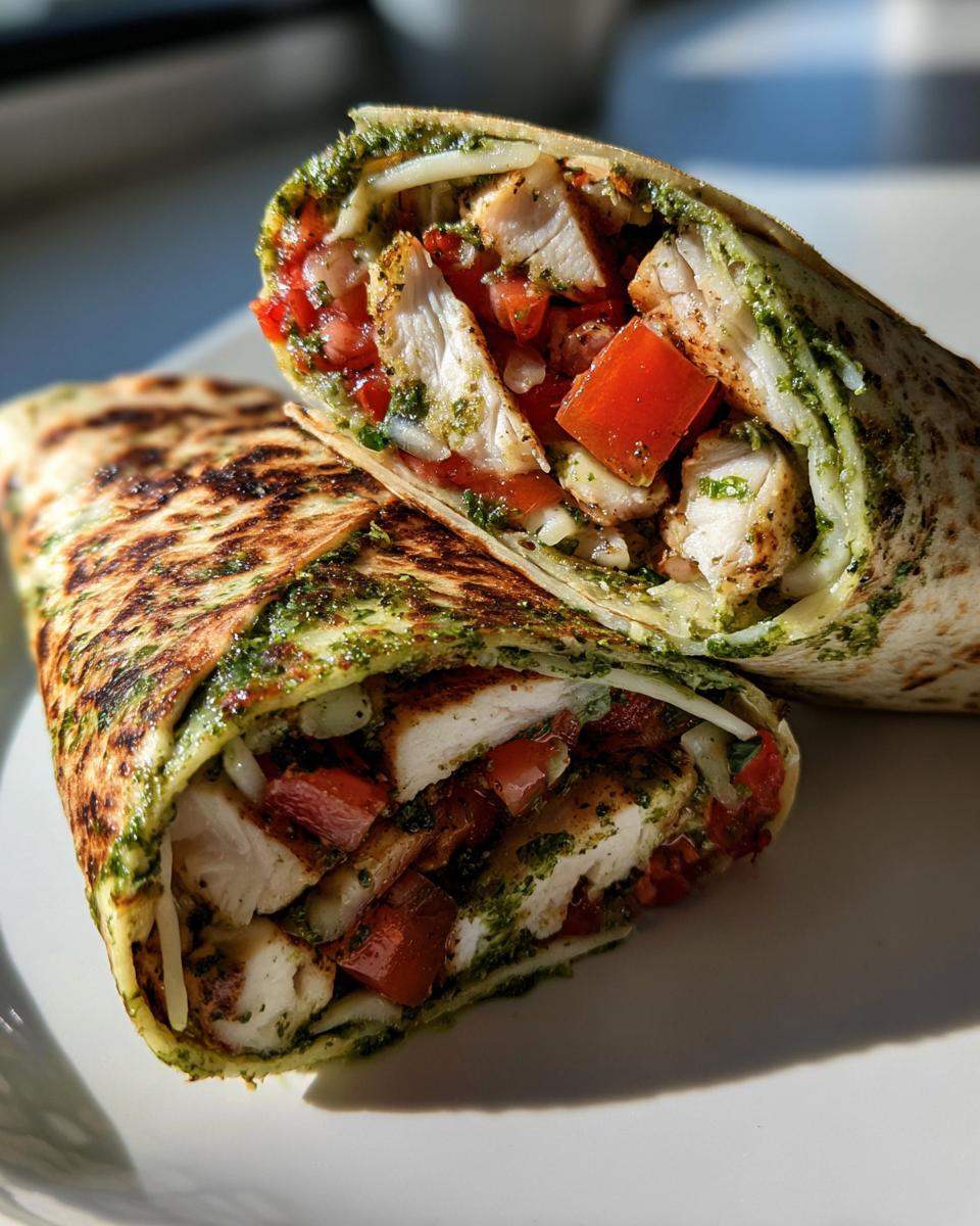 Healthy Bruschetta Chicken Pesto Wraps for a Nutritious Meal - detail 2