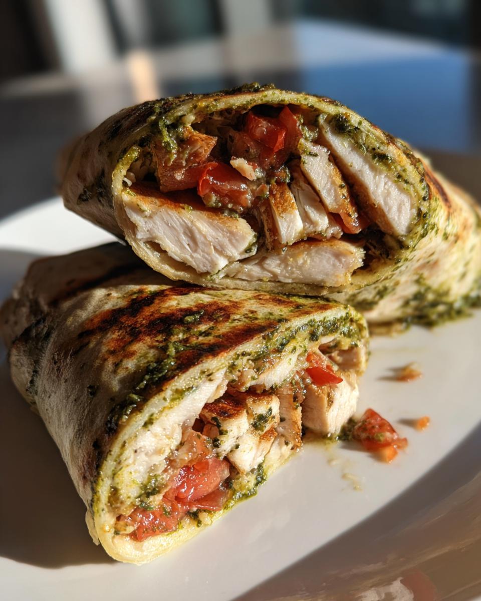 Healthy Bruschetta Chicken Pesto Wraps for a Nutritious Meal - detail 3