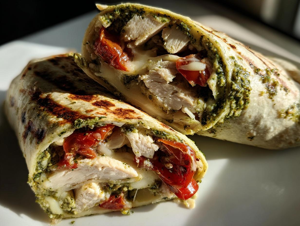 Healthy Bruschetta Chicken Pesto Wraps for a Nutritious Meal