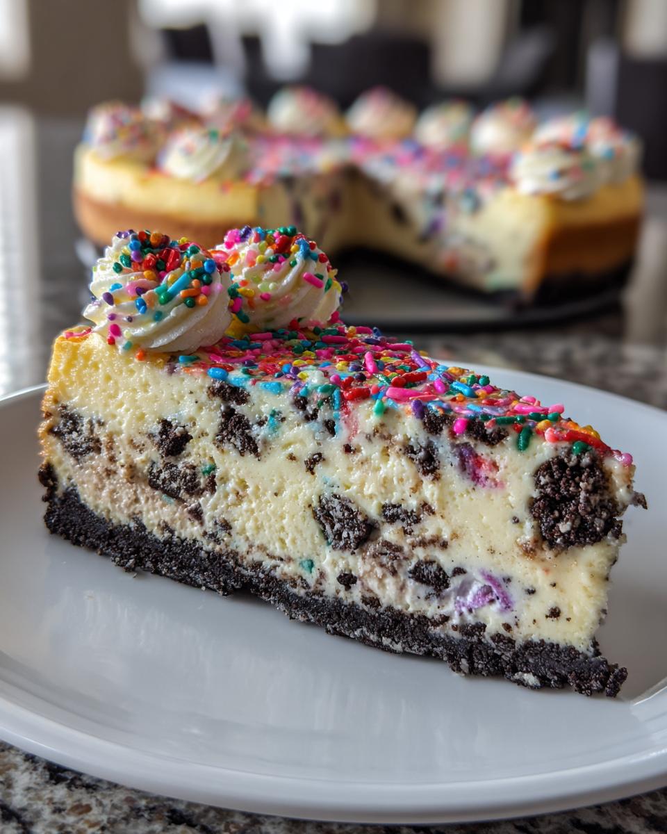 No Bake Fireworks Oreo Cheesecake - detail 2