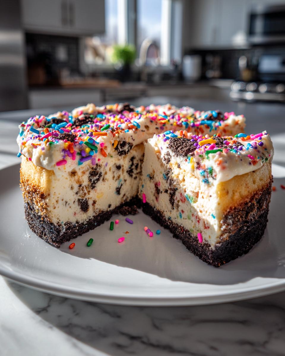 No Bake Fireworks Oreo Cheesecake - detail 3