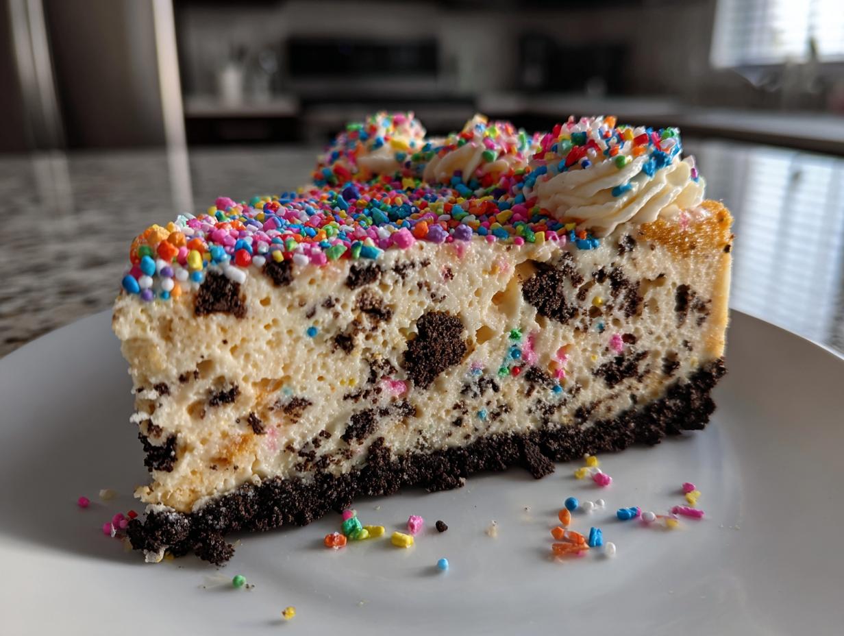 No Bake Fireworks Oreo Cheesecake