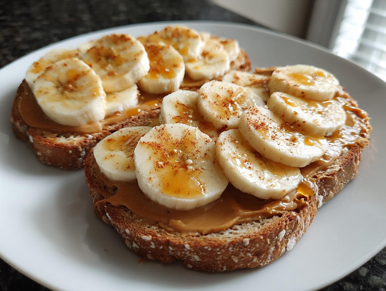 Peanut butter banana toast