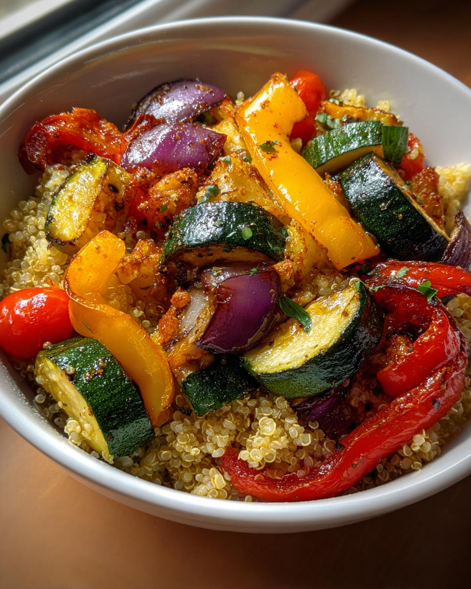 Quinoa and roasted veggie bowl - detail 2