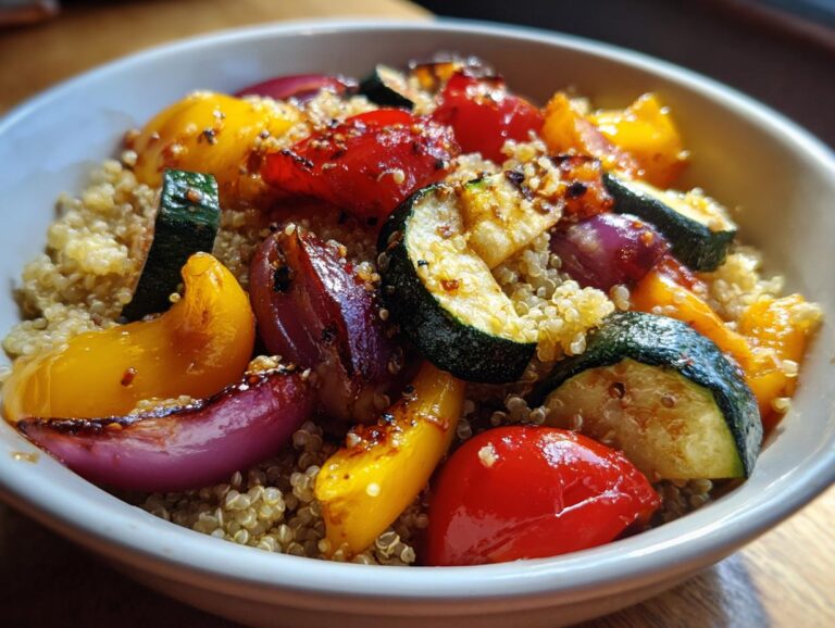 Quinoa and roasted veggie bowl