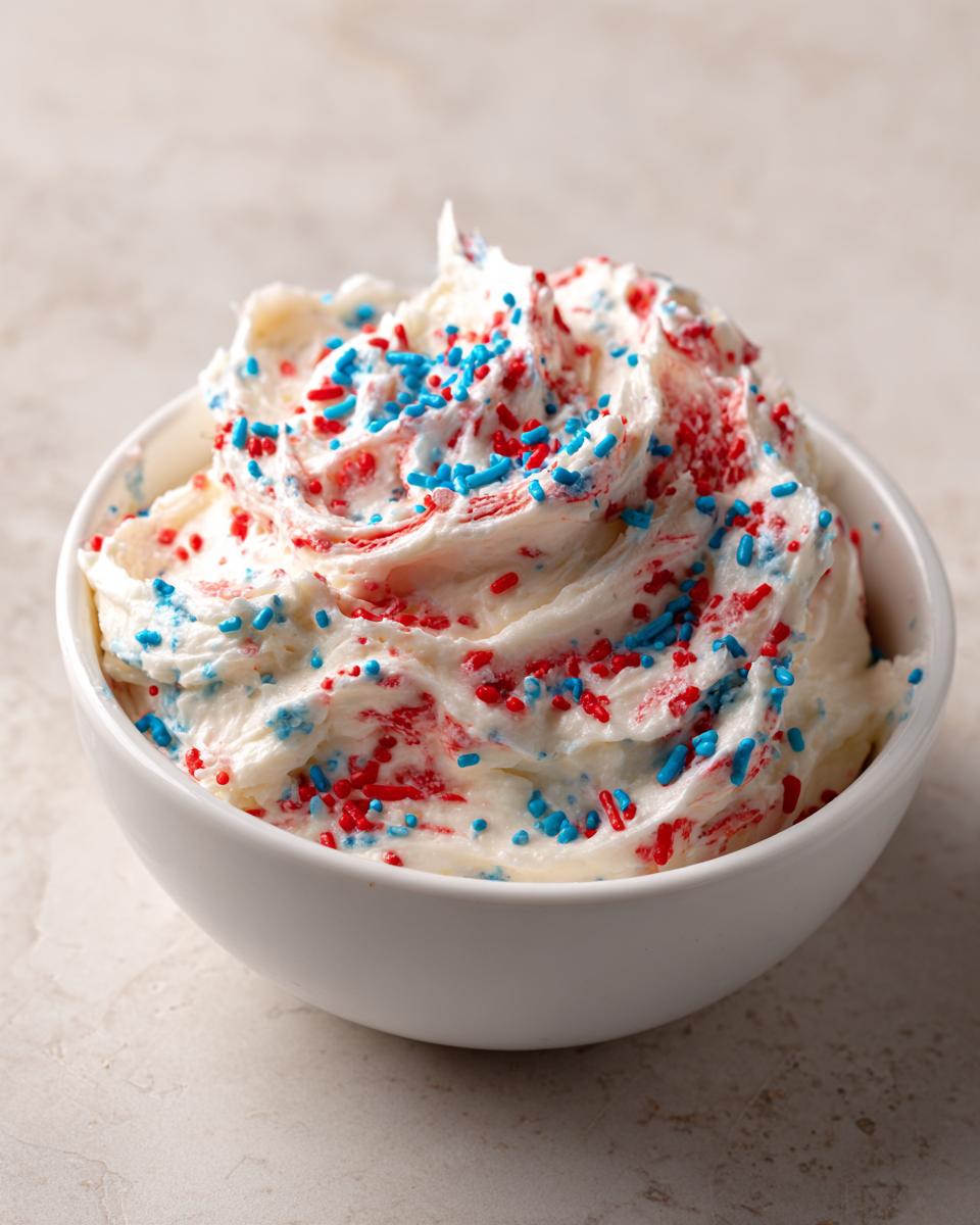 Red, White and Blue Funfetti Dip - detail 1