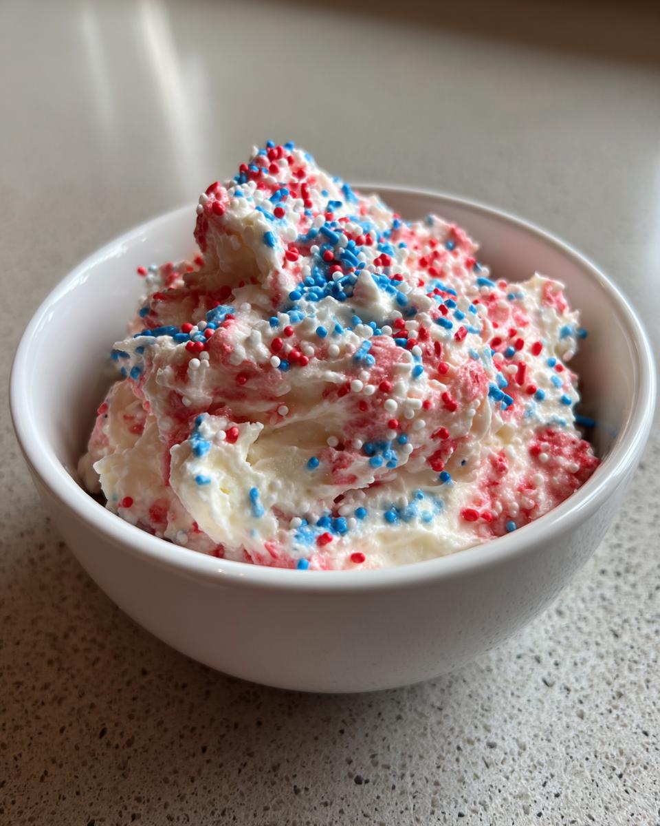 Red, White and Blue Funfetti Dip - detail 3