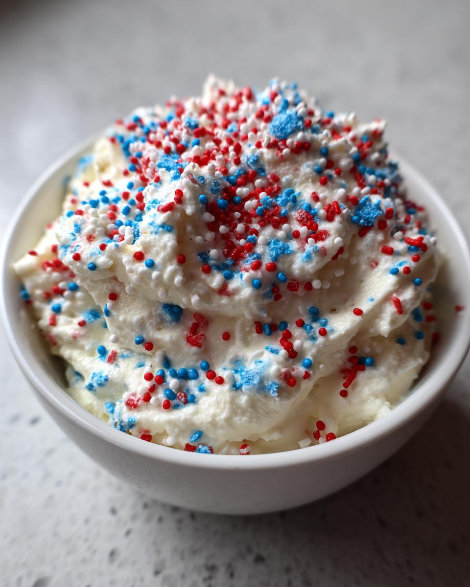 Red, White and Blue Funfetti Dip - detail 4