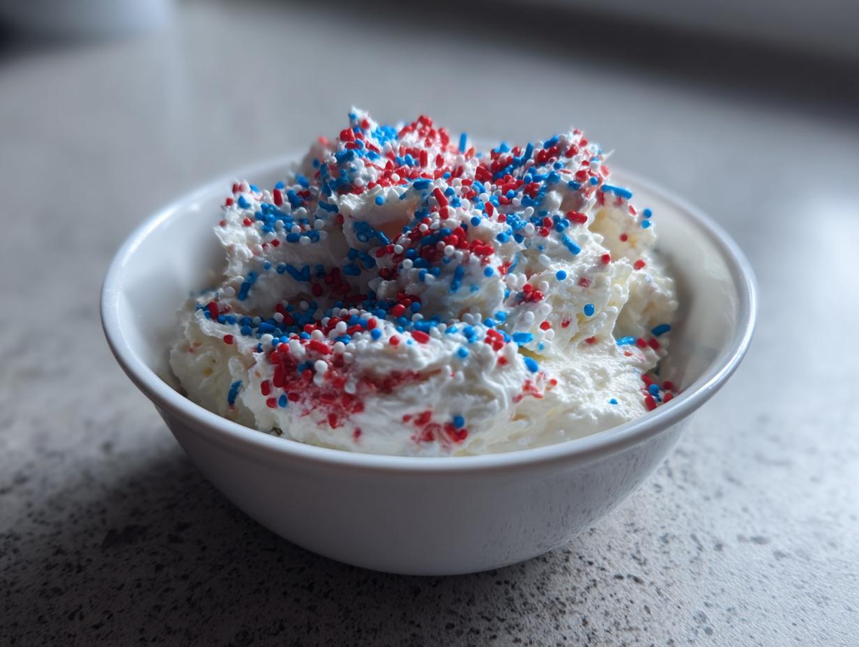 Red, White and Blue Funfetti Dip