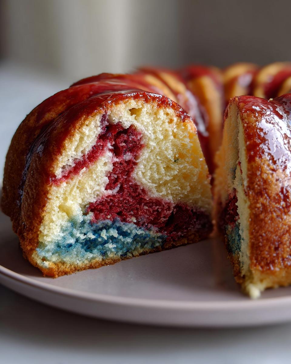 Red, White, and Blue Marble Cake - detail 1