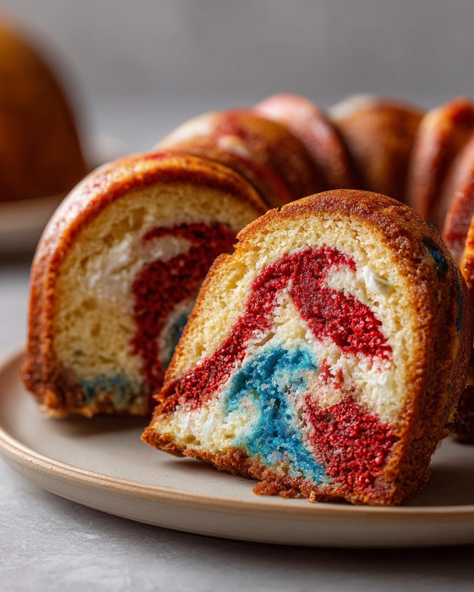 Red, White, and Blue Marble Cake - detail 2