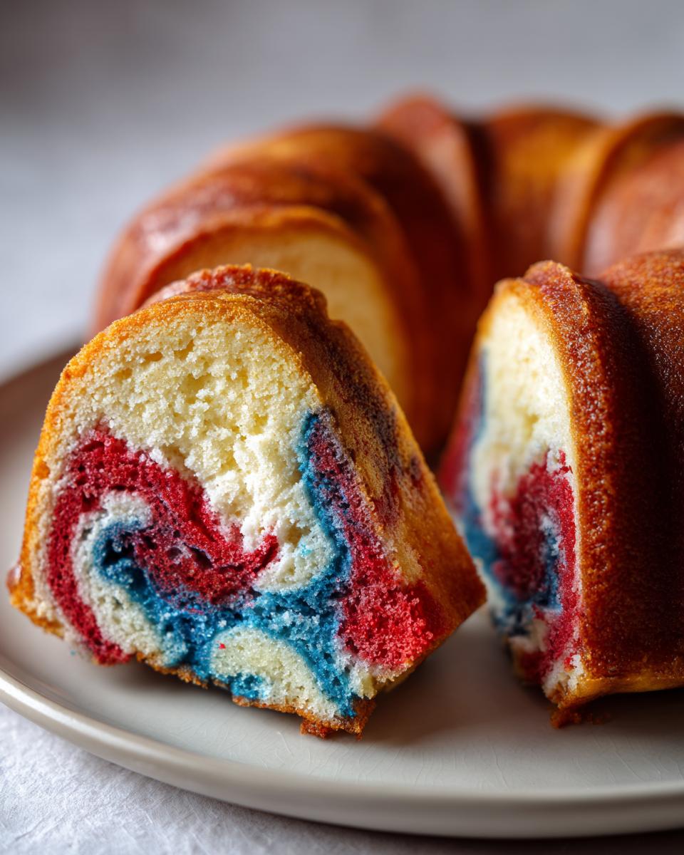 Red, White, and Blue Marble Cake - detail 4