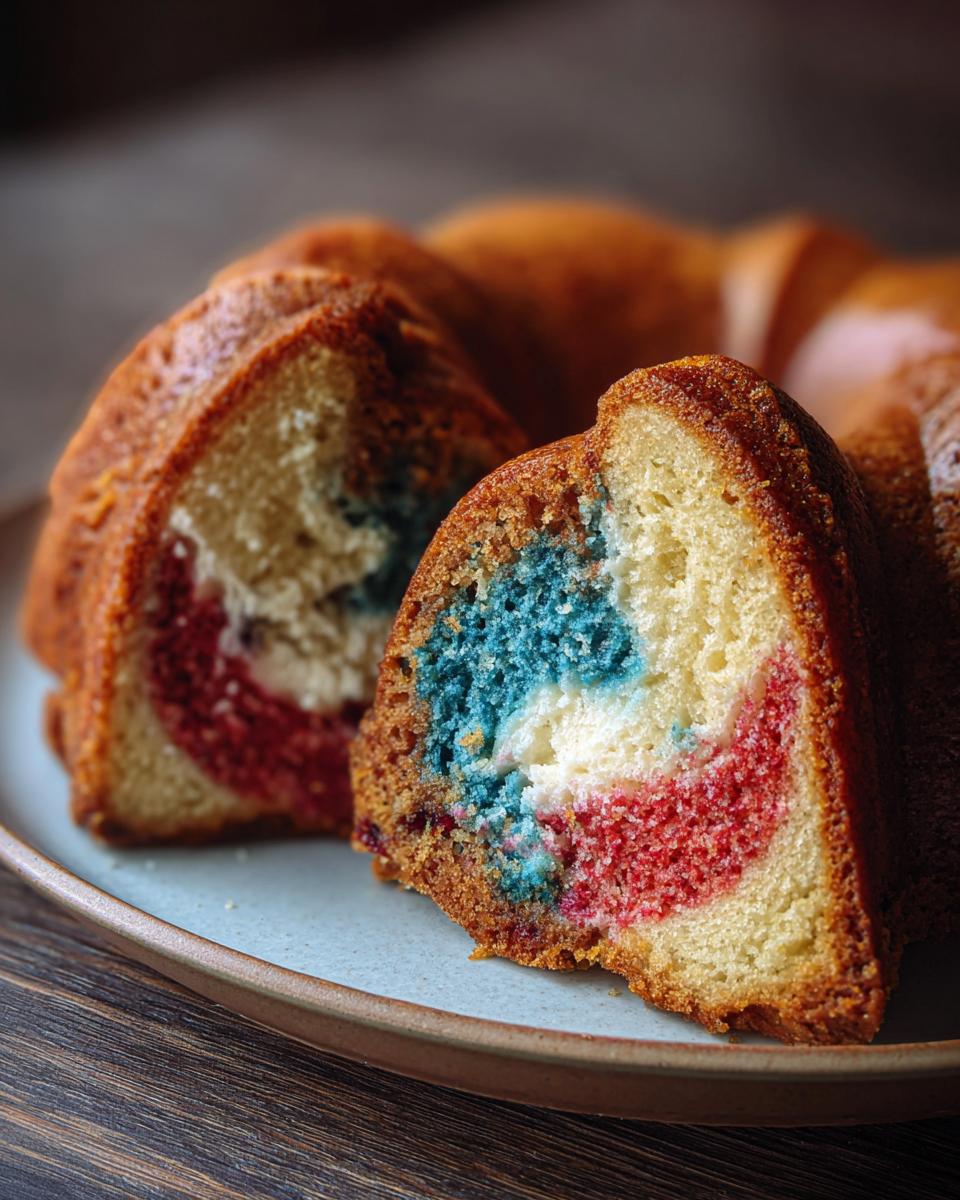 Red, White, and Blue Marble Cake - detail 5