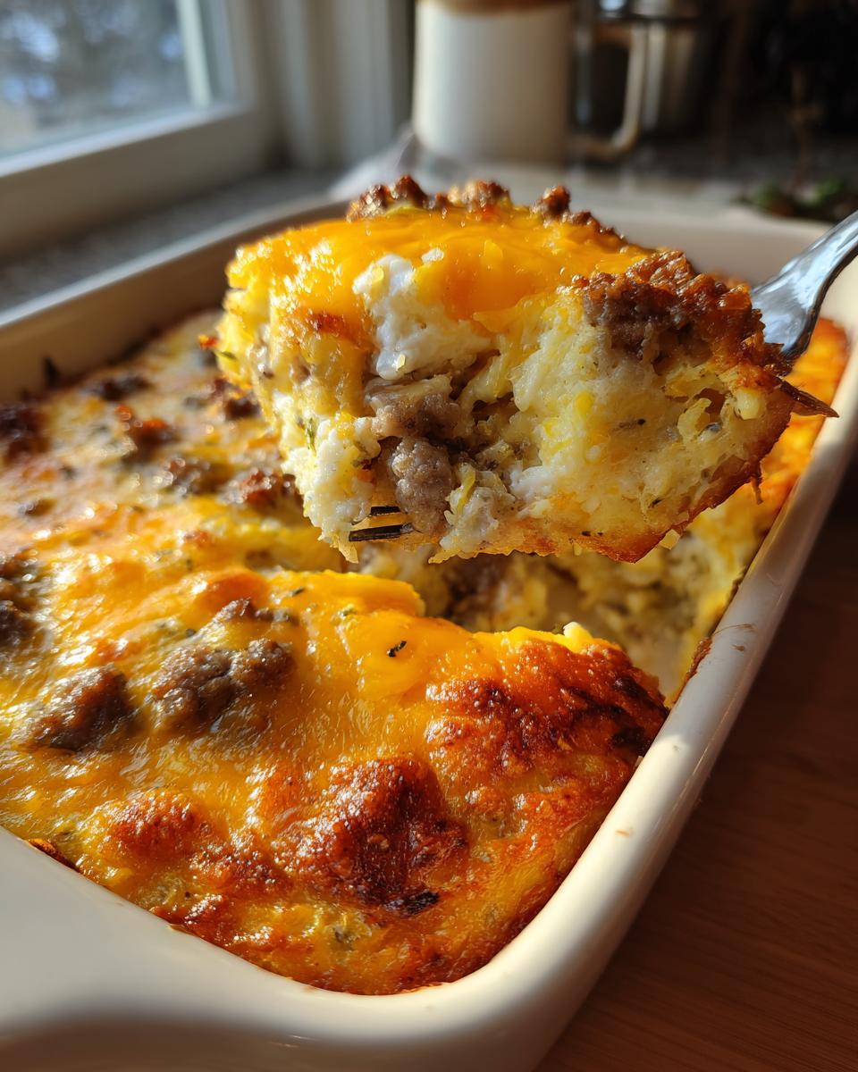 Sausage, Egg, and Cream Cheese Hashbrown Casserole - detail 1
