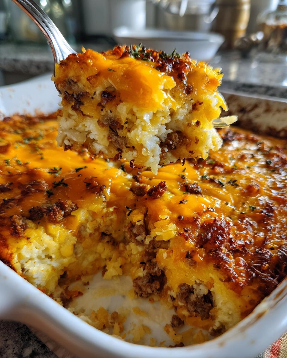 Sausage, Egg, and Cream Cheese Hashbrown Casserole - detail 2