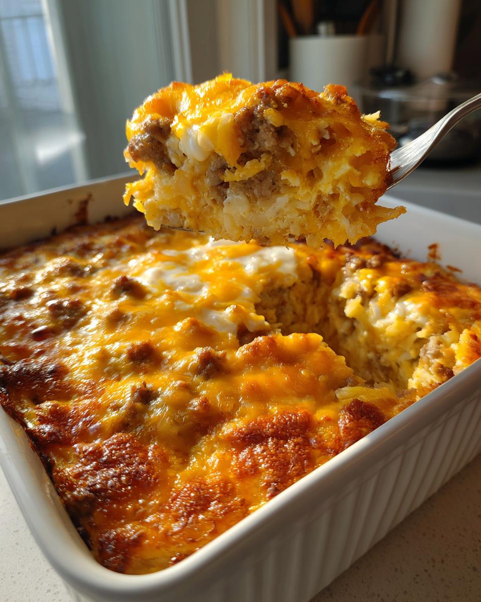 Sausage, Egg, and Cream Cheese Hashbrown Casserole - detail 3