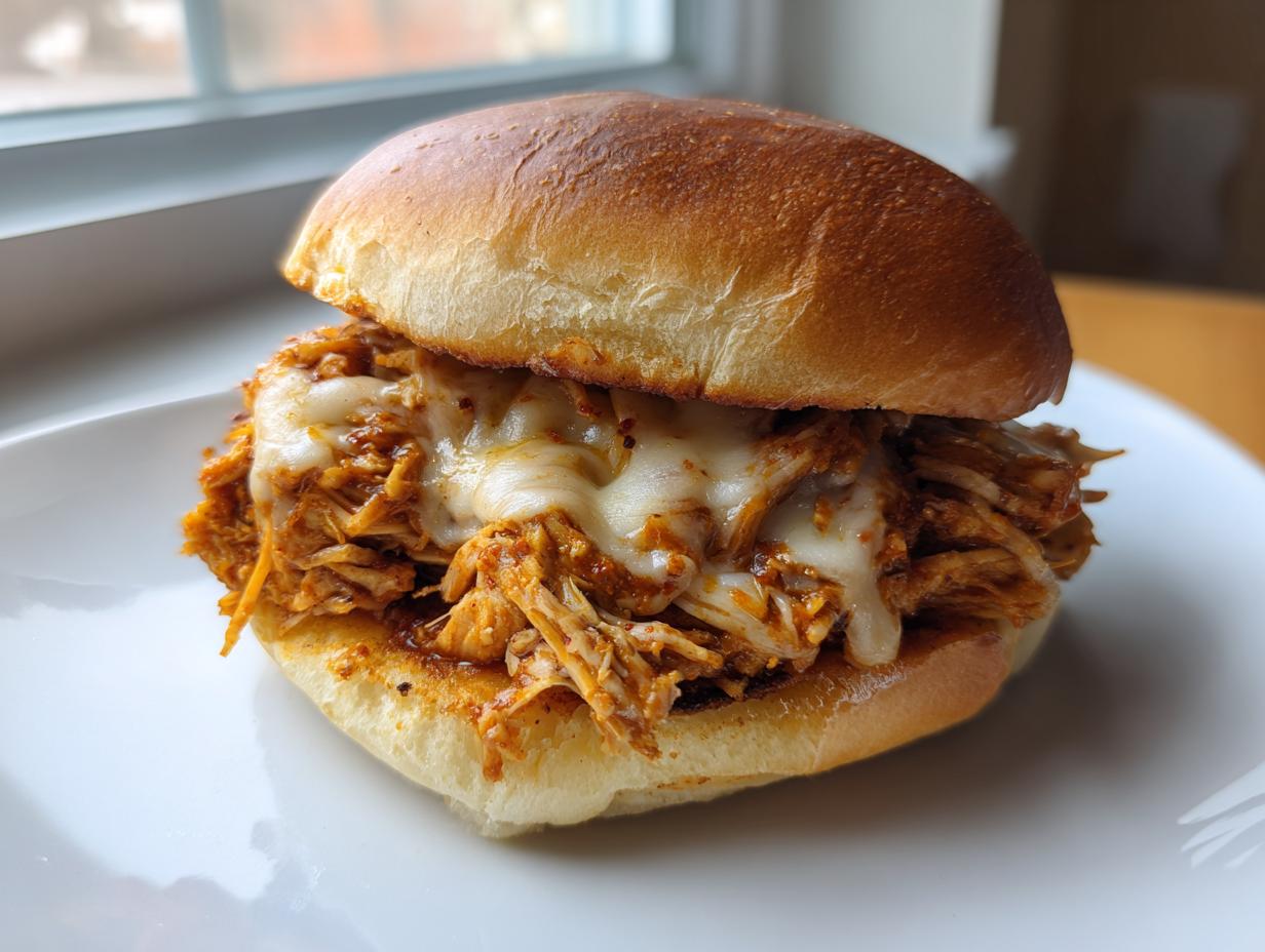 Slow Cooker Parmesan Garlic Chicken Sandwiches